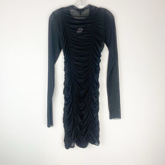 AFRM X Nordstrom Dress  Large Ruched Mesh Sheer Party Sexy Date Night Club - Picture 2 of 7